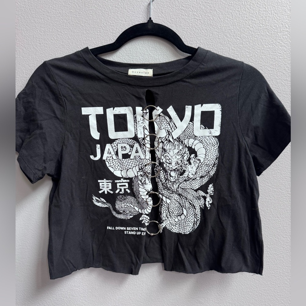 Occasion Black Tee with Dragon